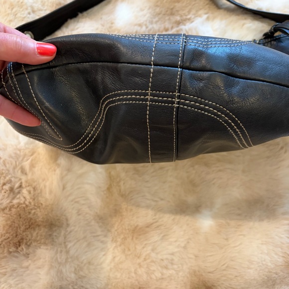 Coach Classic Black Leather Hobo Bag with Tassel - Picture 3 of 12